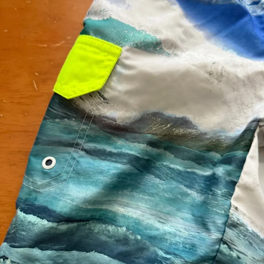 OP Ocean Pacific Swim Trunks Board Shorts Ocean Shark Surf S Small 6 7 Boys